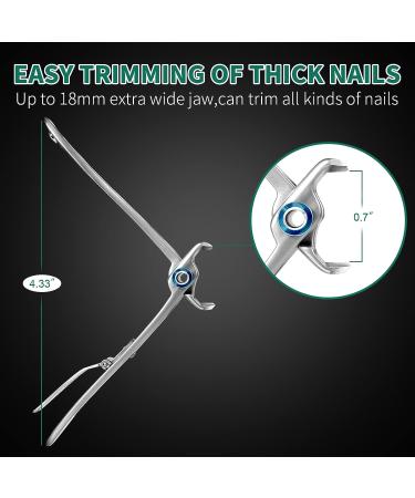 SZHLUX Ultra Wide Jaw Toenail Clippers for Thick Nails - Silver Cutter for Ingrown Nails - Manicure Pedicure Tool for Men & Women - Buy Online on GoSupps.com