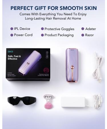 SKG Laser Hair Removal Device - Painless IPL Technology for Men & Women | Infinite Flashes & 25-Minute Rapid Results - Buy Online on GoSupps.com