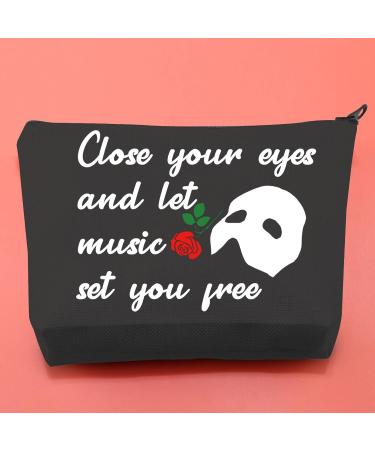 Phantom's Mask Makeup Bag 90s Horror Film Gift Close Your Eyes Let Music Set You Free Funny Gift for Fans(Close Your Eyes) - Buy Online on GoSupps.com