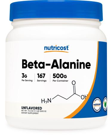 Nutricost Beta Alanine Powder 500 Grams (1.1lbs) - Pure Beta Alanine, Gluten Free & Non-GMO 1.1 Pound (Pack of 1) - Buy Online on GoSupps.com
