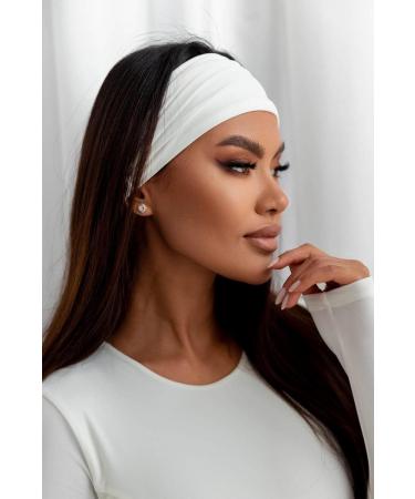 Buy Bodya Women's Wide Elastic Hairband - Soft White Headband for All-Day Comfort - Buy Online on GoSupps.com