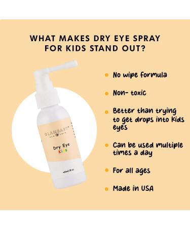 GlamBaby Dry Eye Spray for Kids of All Ages | Gentle, Soothing Hypochlorous Spray, 60ml | Relief Eye Drops for Dry Eyes | for Tired Eyes and Device Fatigue | Gentle Eye Care Solution for Eye Strain - Buy Online on GoSupps.com