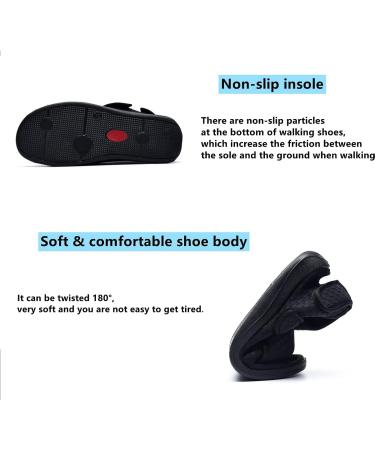 ZGDG Diabetic Slippers for Men - Extra Wide Open Toe Shoes - Adjustable Strap - Size 11.5 Wide Black - Buy Online on GoSupps.com
