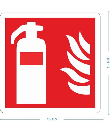 Pubblimania Durable Fire Extinguisher PVC Adhesive - Indoor & Outdoor Use (14.5 x 14.5 cm) | Shop Now! - Buy Online on GoSupps.com