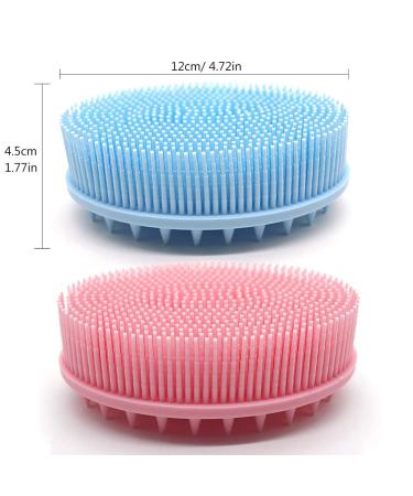 Silicone Bath & Shampoo Brush Set - 2-in-1 Exfoliating Body Scrubber & Scalp Massager (2-Pack) - Buy Online on GoSupps.com