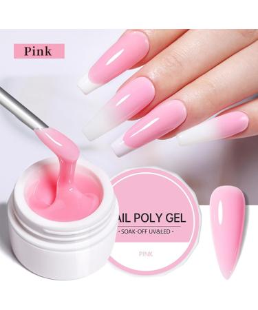 Nail Builder Gel Set Gel Nail Polish Kit 6 Color Hard Gel Builder Nail Extension Gel Clear White Pink Nude Poly Gel Nail Set for Nail Thicken & Strengthen Nail Art DIY for Women - Buy Online on GoSupps.com