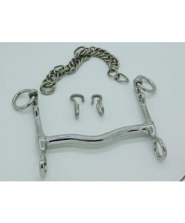Buy Stainless Steel Dressage Curb Bit with Chin Chain | Sizes 12.5 to 16.5 - International Shipping Available - Buy Online on GoSupps.com