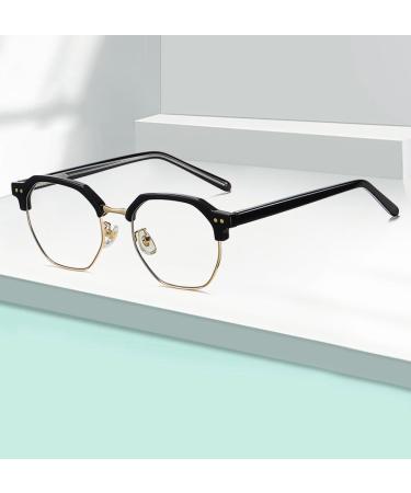 SERONI Blue Light Blocking Glasses for Men & Women - TR90 Frames UV Protection Stylish Computer & Reading Glasses 52mm - Black & Gold - Buy Online on GoSupps.com
