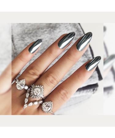 PrettyDiva Silver Chrome Nail Powder - Rose Gold Mirror Effect Manicure Pigment - Buy Online on GoSupps.com