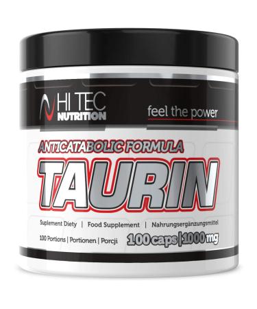 Hi Tec Nutrition Taurin capsules High doses Anticatabol Formula - Dietary supplement with amino Insulinomimetic effect - Taurin capsules 1000mg portion 1 capsule