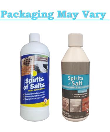 Housold 500ml Traditional Spirits of Salts Multi-purpose Drain & Toilet Cleaner | Efficient Limescale Remover from Drains & Toilets Clean Brickworks & Patios (Pack of 1) - Buy Online on GoSupps.com