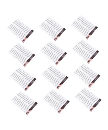 Didiseaon 12 Sheets Waterproof Eyebrow Stickers Makeup Tools Eyebrows Shaping Sticker Eyebrow Stencils 6d Edge 1 count (Pack of 1) Black