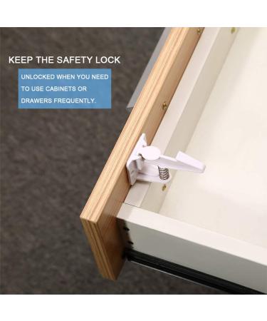 Saconell Child Locking Cabinet Set - 12 Pieces | Invisible Child Safety Locks for Cabinets Drawers and Closets | Strong Adhesive | White & Black - Buy Online on GoSupps.com