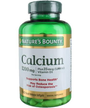 Nature's Bounty Calcium 1200mg + D Softgels - Pack of 4 | 120 Each for Strong Bones - Buy Online on GoSupps.com