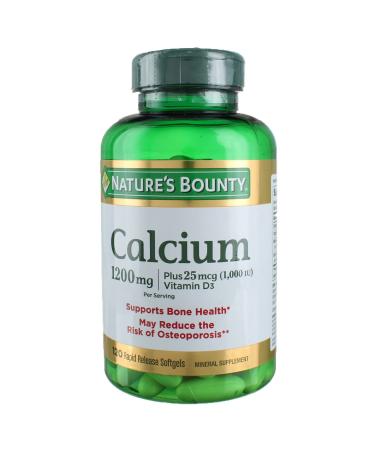 Nature's Bounty Calcium Plus Vitamin D3 1200 mg 120 Rapid Release Softgels