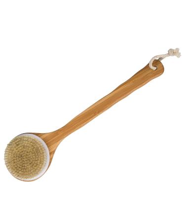 Minalo Natural Boar Bristle Bath Body Brush with Long Handle for Cellulite Exfoliation & Detox - Buy Online on GoSupps.com