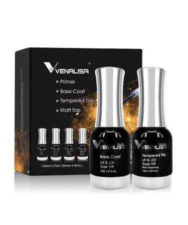 VENALISA 2 Pcs No Wipe Gel Top & Base Coat Set - Soak Off UV LED Nail Polish for DIY Manicure & Nail Art | International Shipping Available - Buy Online on GoSupps.com
