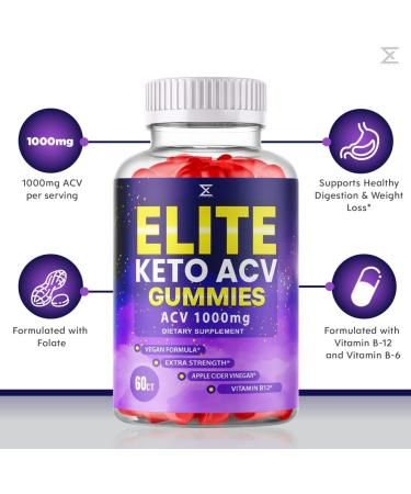Elite Keto ACV Gummies - Advanced Formula for Weight Loss Support (60 Gummies) - Buy Online on GoSupps.com