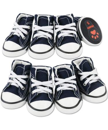 abcGoodefg Pet Dog Shoes | Puppy Canvas Sport Sneaker Boots | Outdoor Nonslip Causal Rubber Sole Shoes for Small Dog - Dark Blue - Buy Online on GoSupps.com