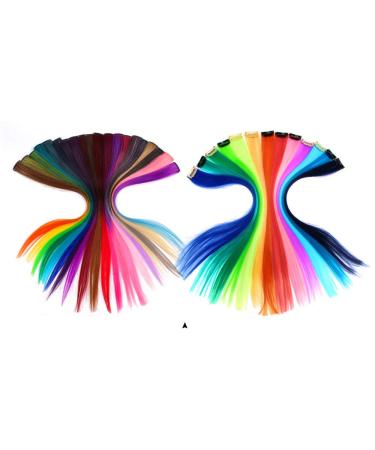 Color Highlight Synthetic Hair Extensions & Clips | 20-Inch Fashion Wig #24 - Shop Internationally! - Buy Online on GoSupps.com