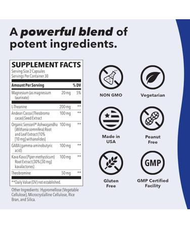 LifeSeasons Anxie-T Stress Support | 60 Vegetarian Capsules for Natural Anxiety Relief - Buy Online on GoSupps.com