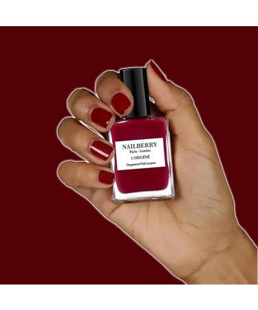 Nail-berry L O-x-y-g-e-n-e Nail Polish Breathable Shine Nail Lacquer Dark and Deliciously Juicy Smooth Pink Undertone Ultra-Light Strawberry Jam Colour 15ml - Buy Online on GoSupps.com