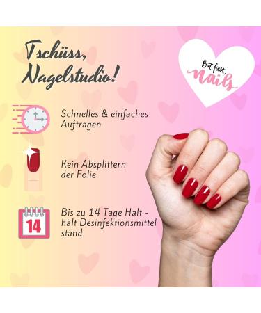 Rubinrot I 16 Ultra-D nne Nail Foils - Red Self-Adhesive Nail Polish Strips for Natural & Acrylic Nails | Premium Nail Art Wraps - Buy Online on GoSupps.com