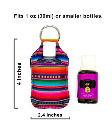 Hand Sanitizer Holder - 1 oz Travel Size Keychain Serape Tie Dye Design for Easy Attachment to Purse Backpack & Diaper Bag - Buy Online on GoSupps.com