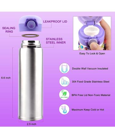 Girls Unicorn Water Bottle Kit | DIY Gift for Ages 6-12 | BPA-Free Insulated Purple Bottle with Stickers & Glitter Gems - Buy Online on GoSupps.com