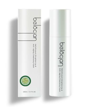 Belocian Helichrysum Brightening & Anti-aging Cleansing Face Foam 3.4 Fl OZ (100ml) Enhance Skin Elasticity Prevent Wrinkles Suitable for all Skin Types Halal Certified