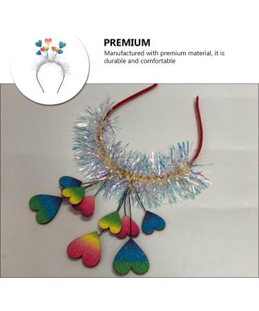 FOMIYES Glitter Heart Headband Colorful Love Heart Hair Hoop Heart Head Bopper with Tassel Valentines Day Hairband Lovely Headpiece for Girl Women Party Hair Decor - Buy Online on GoSupps.com