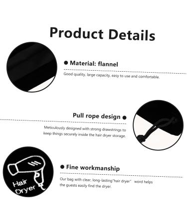 Healeved 1pc Hair Dryer Storage Bag Hair Tools Travel Bag Hair Jewels Hair Dryer Organizer Product Flannel - Buy Online on GoSupps.com