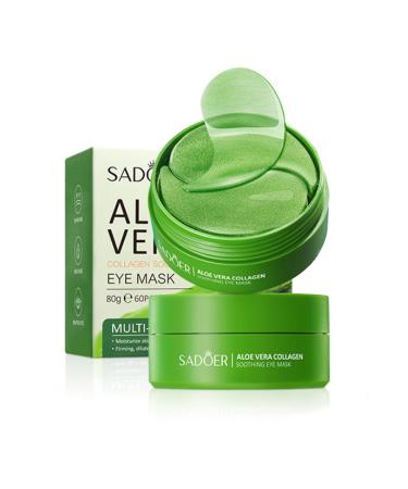 Aloe Vera Under Eye Mask 60 PCS Aloe Vera Gel Eye Mask Skin Care Hyaluronic Acid Collagen Under Eye Patches for Dark Circles and Puffiness Reduce Wrinkle Patches Improves & Firms Eye Skin