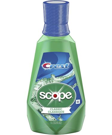 Crest + Scope Classic Mint Mouth Rinse 1 L Bottle - 6 Carton Pack - Buy Online on GoSupps.com