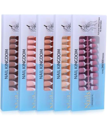 Matte French Natural False Nail Tips Extension Cover Artificial Fake Nails Finger Sculpted Manicure Tools Salon Home DIY - Buy Online on GoSupps.com