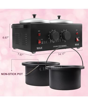 ChoJiah Double Wax Warmer Set - Fast Melting Beads for Hair Removal - Non-Stick Pot - Black (Includes Wax Beans & Sticks) - Buy Online on GoSupps.com