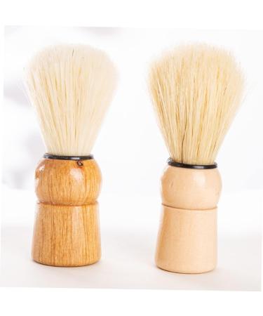 Fomiyes 2st Goat Hair Bartbrush Set - Men's Hairdresser Shaving Brush & Dust Catcher for Grooming & Beard Care - Buy Online on GoSupps.com