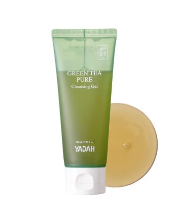 YADAH Green Tea Pure Cleansing Gel 3.4 Fl Oz - pH Balanced Foaming Gel Cleanser Formulated with Natural Ingredients for Double Cleanse with Vegan Formula for Smooth Gentle Face Wash