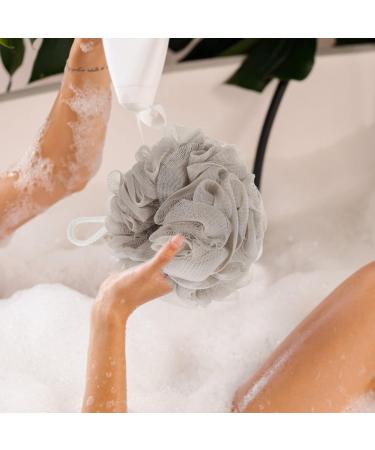 Healeved 6pcs Travel Bath Balls & Poufs | Luffa Shower Sponge Set | Frosted Khaki Loofah for Home & Travel - Buy Online on GoSupps.com