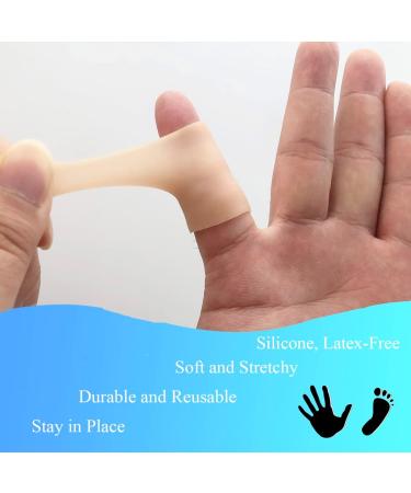 14 Pcs Beige Silicone Finger Protectors for Trigger Finger, Arthritis, Blisters & Pain Relief - Buy Online on GoSupps.com