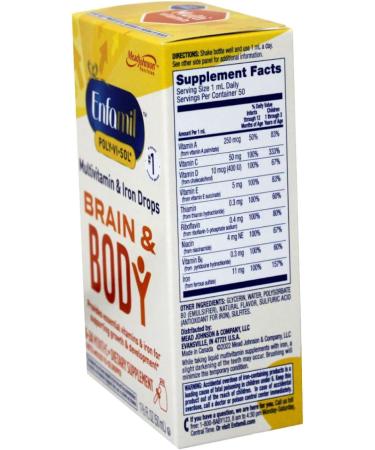 Enfamil Poly-Vi-Sol Multivitamin Drops with Iron 50 mL - Essential Infant Supplement - Buy Online on GoSupps.com