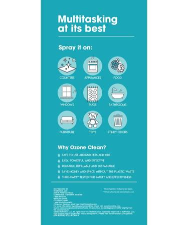 Ozone Clean 3-in-1 Chemical-Free Disinfectant Spray | Multipurpose Surface Cleaner  Sanitizer  Deodorizer | Home  Office  Travel | Reusable Bottle | Black - HoMedics - Buy Online on GoSupps.com