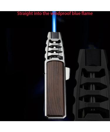 Jet Torch Butane Lighter Windproof Blue Flame Lighter Windproof Refillable Butane Lighter Adjustable Flame Lighter for Cigars Grill BBQ Candles Gifts.(A) - Buy Online on GoSupps.com