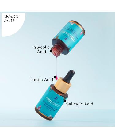 Pilgrim 25% AHA + 2% BHA + 5% PHA Peeling Solution | Exfoliating Facial Serum for Glowing Skin | 10-Minute At-Home Chemical Peel | 30ml - For Men & Women - Buy Online on GoSupps.com