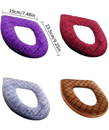 Eioflia Soft Toilet Seat Cover Pad | Washable & Warmer with Zipper | Brown - Buy Online on GoSupps.com