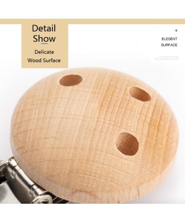 Shop 10PC Baby Pacifier Clips - Wooden Pacifier Chains & Accessories | Safe & Stylish Dummy Clip Holders for Babies - Buy Online on GoSupps.com