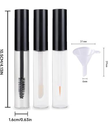 Set of 3/6 Mascara Tube Empty - Mascara Bottle and Wand Empty Glass 10ml Empty Mascara Tube and Wand Glass Amber Eyeliner Tube and Lip Gloss Tubes with Rubber Inserts and Funnels (2Sets White) - Buy Online on GoSupps.com