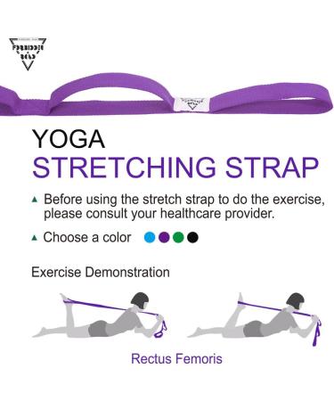 Forbidden Road Stretch Strap 6ft - 8ft Yoga Strap with 10 Loops - Green/Black/Blue/Purple - Exercise Band for Physical Therapy - Buy Online on GoSupps.com