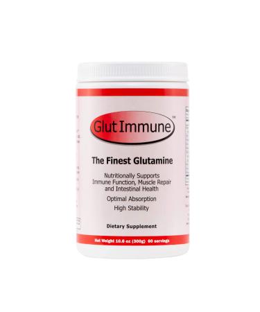 Glut Immune The Finest Glutamine Powder Dairy-Free 300g Well Wisdom - Naturally Superior Covalent Bonded Glutamine Supplement for Gut Health Immune Focus & Recovery with 60 Servings