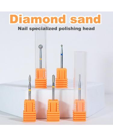 5 Pieces Nail Drill Bits Drill Bit for Professional Electric Manicure Manicure Accessories for Russian Manicure Cuticle Clean Drill Bit Diamond Nail Bit Flame Ball Head Cylinder Needle - Buy Online on GoSupps.com